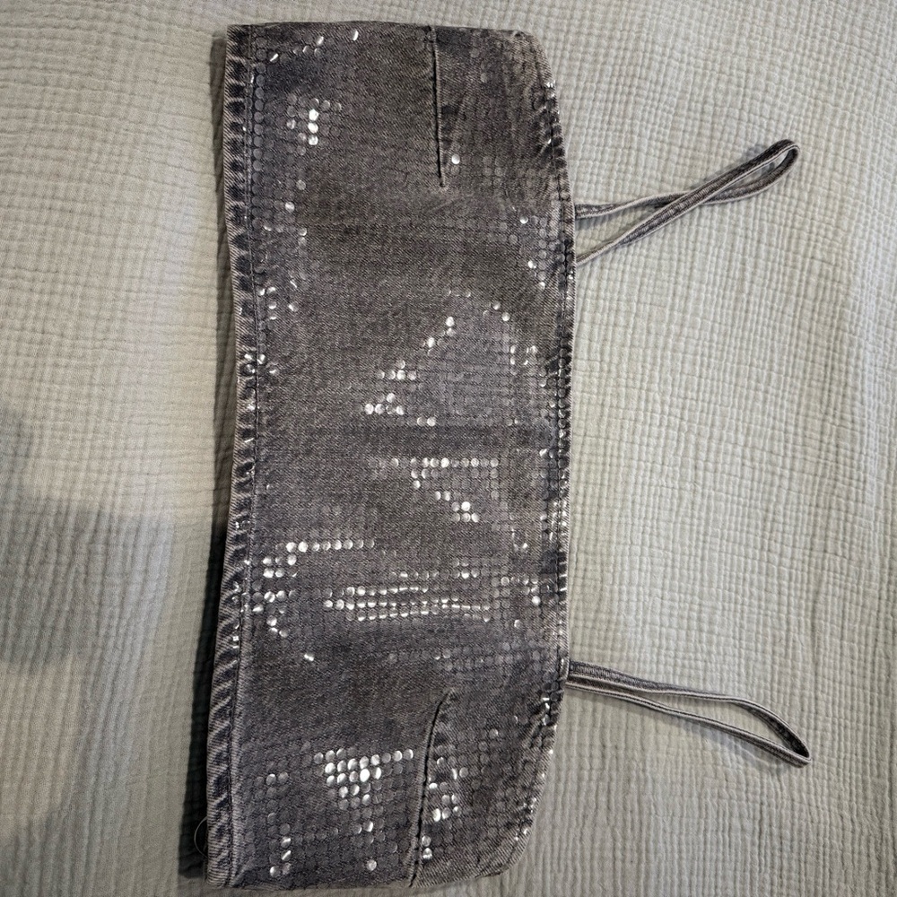 NWOT: Zara Gray Textured Top Sz:L